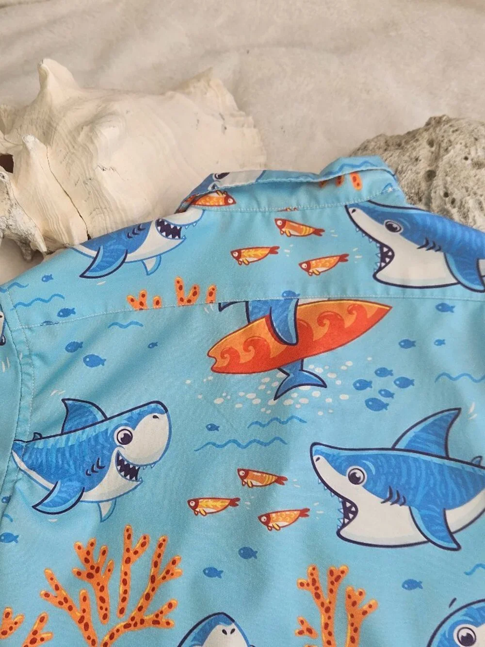 BOYS WHALE THEMED BUTTON DOWN SHIRT (8-9YR)